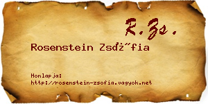 Rosenstein Zsófia névjegykártya